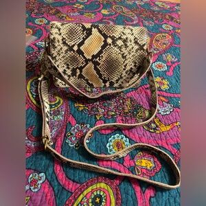 NWOT Madewell The Flap Convertible Crossbody Bag in Snake Embossed Leather